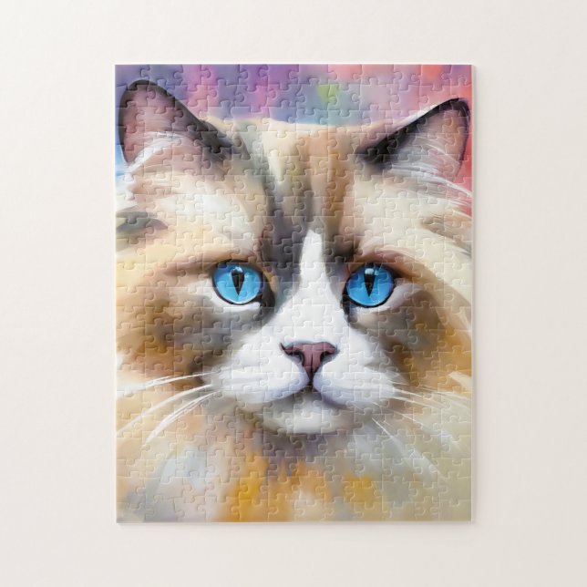 Puzzle Chat Ragdoll élégant et paisible (Vertical)