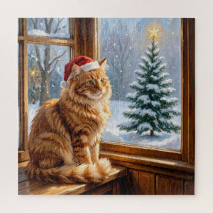 Puzzle Chat roux de Noël