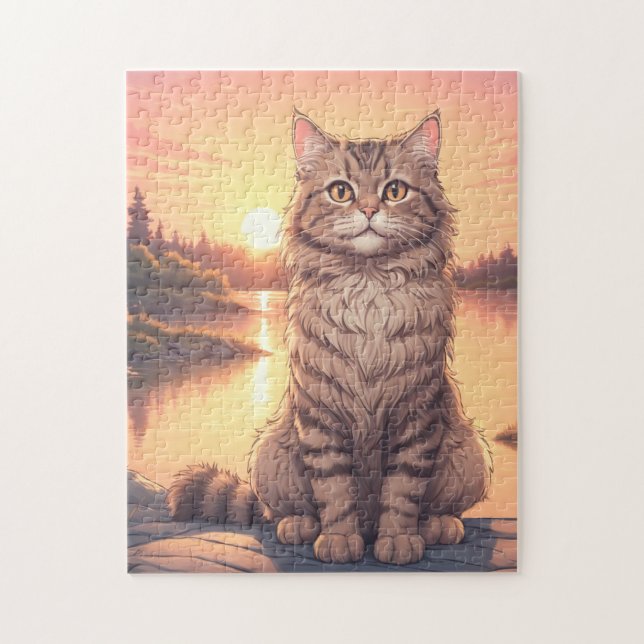 Puzzle Chat tigré gris (Vertical)