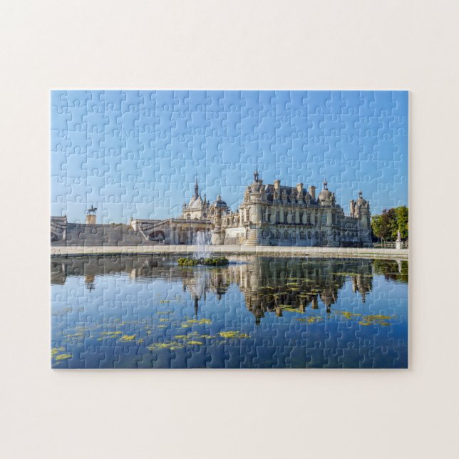 Puzzle Château de Chantilly avec réflexion dans un étang (Horizontal)