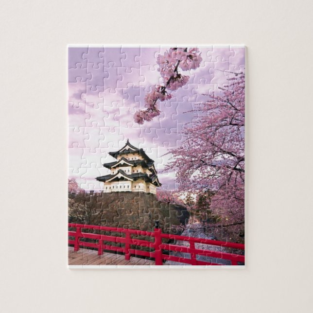 Puzzle Château de Chinois de fleurs de cerisier (Vertical)