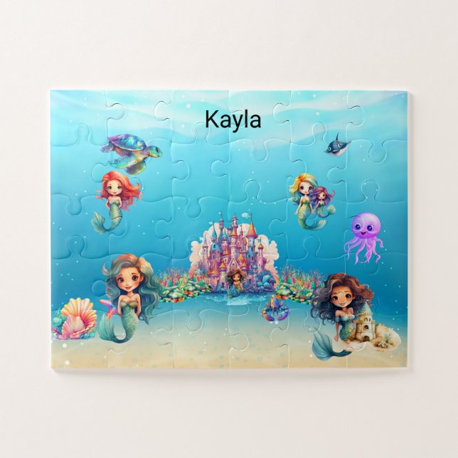 Puzzle Château de la tortue marine Mermaid sous l'océan (Horizontal)