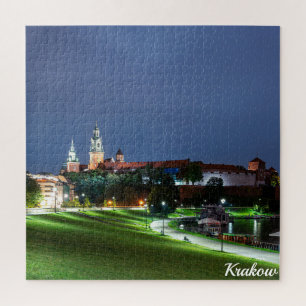 Puzzle Château Wawel la nuit à Cracovie, Pologne