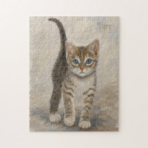 Puzzle Chaton tigré avec arrière-plan