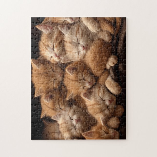 Puzzle chatons orange dormant dans une pile (Vertical)