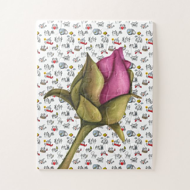 Puzzle Chats amusants, lait et magie. (Vertical)