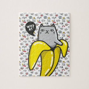 Puzzle Chats amusants, lait et magie.