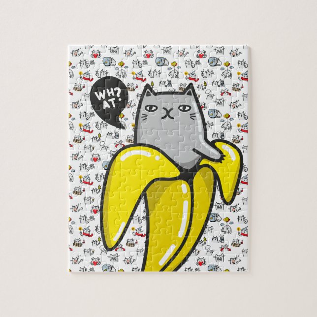 Puzzle Chats amusants, lait et magie. (Vertical)