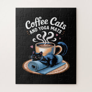 Puzzle Chats Café et Tapis de Yoga Yoga de Chat Drôle