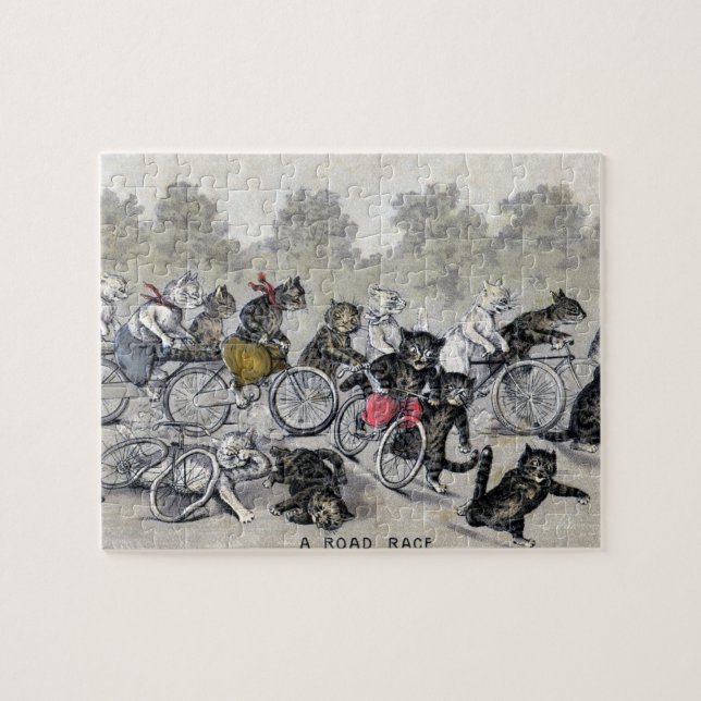 Puzzle Chats d'équitation de bicyclette (Horizontal)