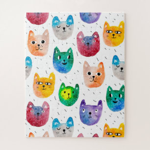 Puzzle Chats et amis à l'aquarelle