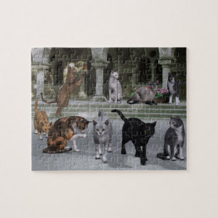 Puzzle Chats sur les étapes de palais