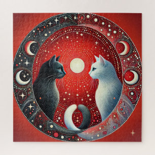 Puzzle Chats Yin Yang Équilibre Artistique Scène d'Harmon