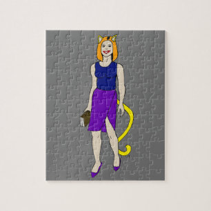 Puzzle chatte fille