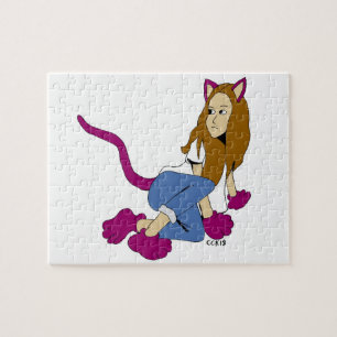 Puzzle chatte fille