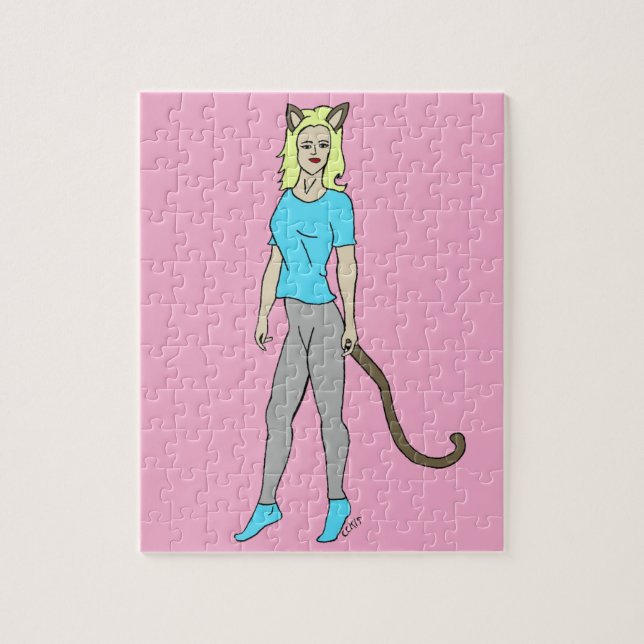 Puzzle chatte fille (Vertical)