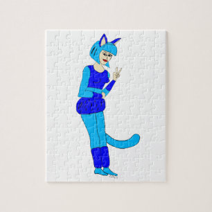 Puzzle chatte fille