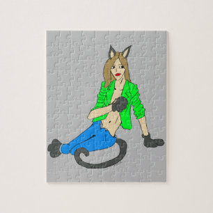 Puzzle chatte fille