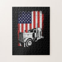 Chauffeur de camion American Flag Trucker cadeau
