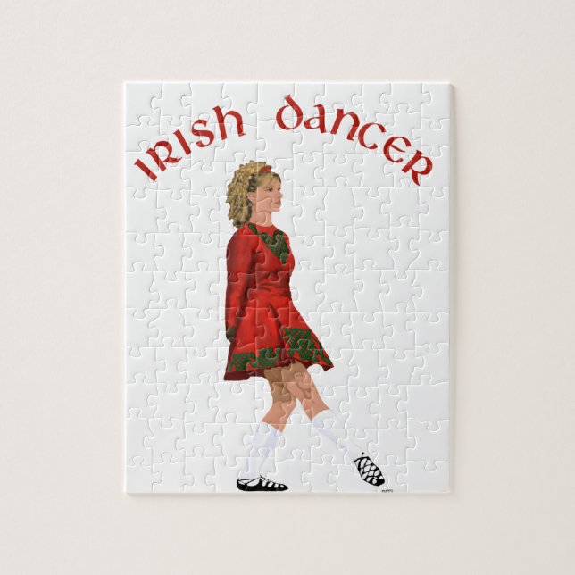 Puzzle Chaussure molle danseur irlandais en rouge (Vertical)