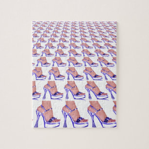 Puzzle Chaussures à talon élevé Pompes à la mode viol