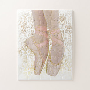 Puzzle Chaussures de talon de ballet - Or rose Blanc