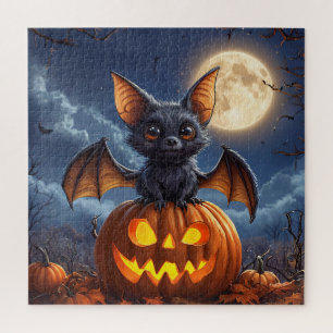 Puzzle Chauve-souris de dessin animé adorable perchée sur