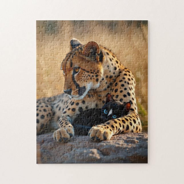 Puzzle Cheetah Guardian, Kitten Heart (Vertical)