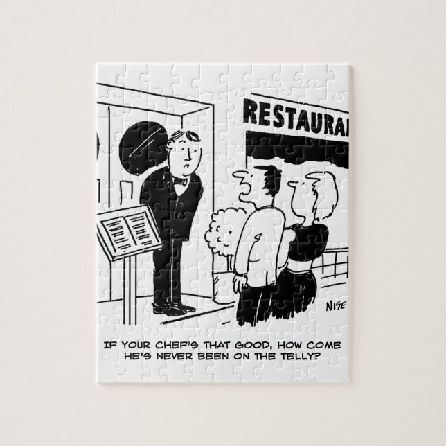 Puzzle Chef au restaurant Not Bein on Television Cartoon (Vertical)