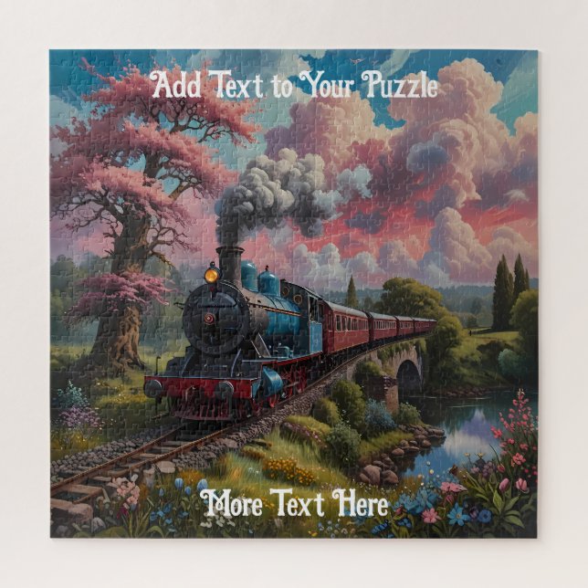 Puzzle Chemin de fer pittoresque avec arbres et fleurs (Vertical)