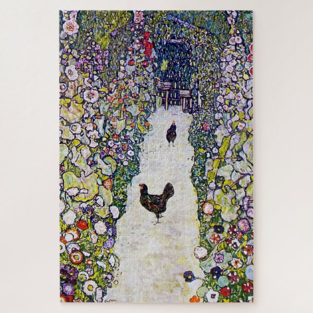 Puzzle Chemin de jardin avec poulets, Gustav Klimt (Vertical)