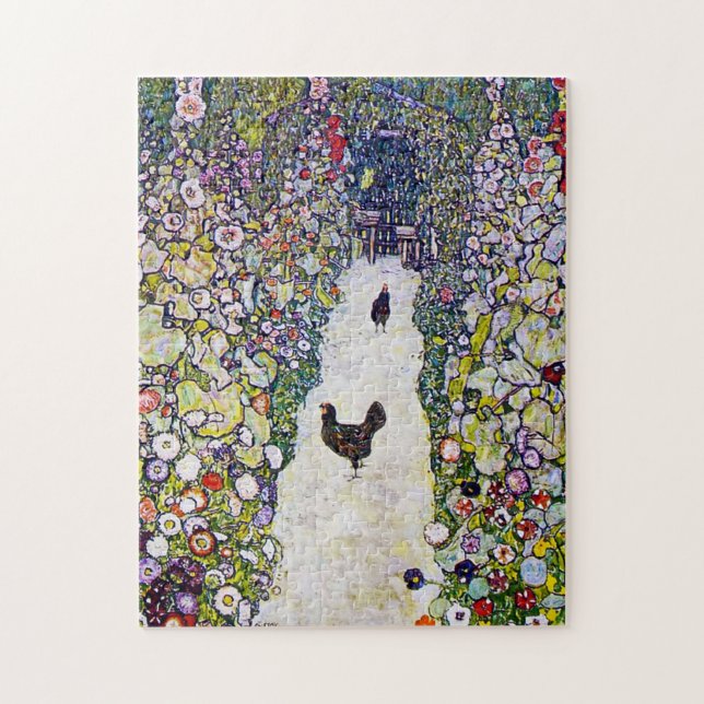 Puzzle Chemin de jardin avec poulets, Gustav Klimt (Vertical)