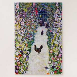 Puzzle Chemin du jardin avec les poulets, Gustav Klimt