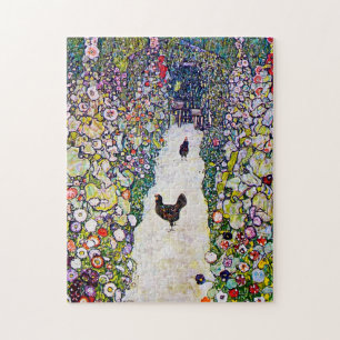 Puzzle Chemin du jardin avec les poulets, Gustav Klimt