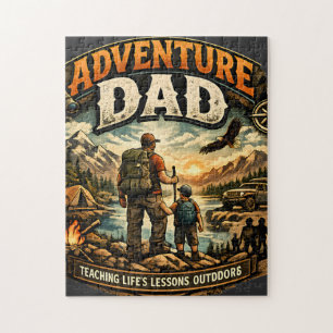 Puzzle Chemise Papa Aventurier – Camping Extérieur Vintag