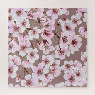 Puzzle Cherry Blossom Branches Motif aquarelle
