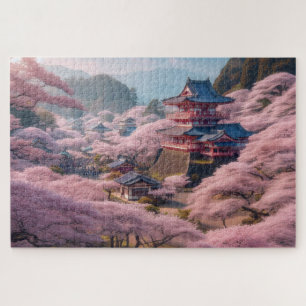 Puzzle Cherry Blossom - Paysage Pittoresque à couper le s