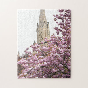 Puzzle Cherry Blossoms Church Steeple Islington London UK