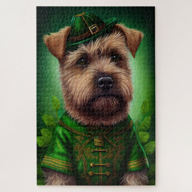 Puzzle Chesapeake Bay Terrier en tenue de jour St. Patric (Vertical)