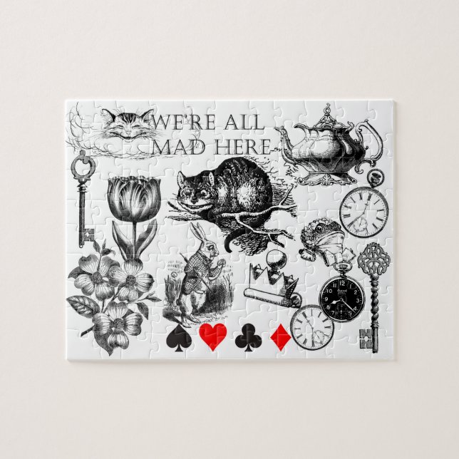 Puzzle cheshire chat classique alice dans le caractère me (Horizontal)