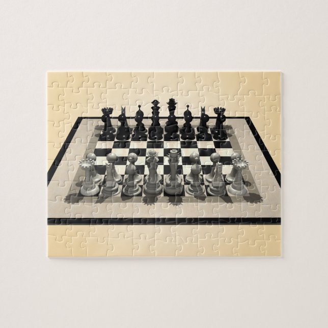 Puzzle: Chessboard and Chess Pieces Jigsaw Puzzle (Horizontal)