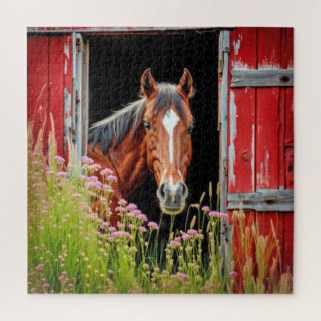 Puzzle Cheval À La Porte De La Grange (Vertical)