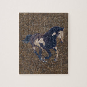 Puzzle Cheval américain galopant sauvage de peinture de