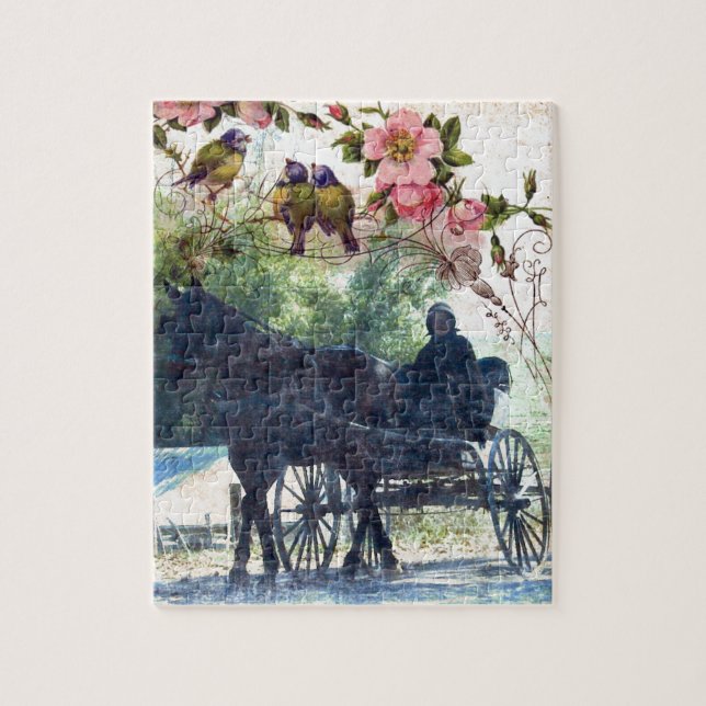 Puzzle Cheval amish et texture avec des erreurs de birdie (Vertical)