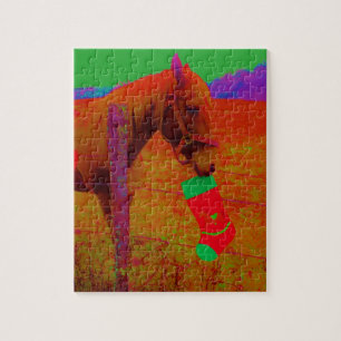 Puzzle Cheval arc-en-ciel de Noël