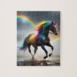 Puzzle Cheval Arc-En-Ciel Et Danse De Pluie Arc-En-Ciel,