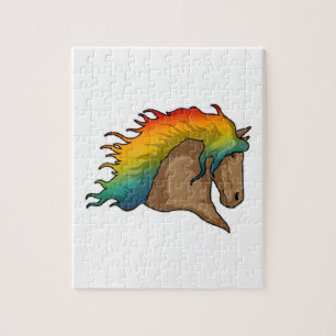 Puzzle Cheval avec cheveux arc-en-ciel