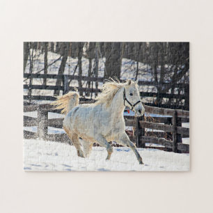 Puzzle Cheval blanc galopant