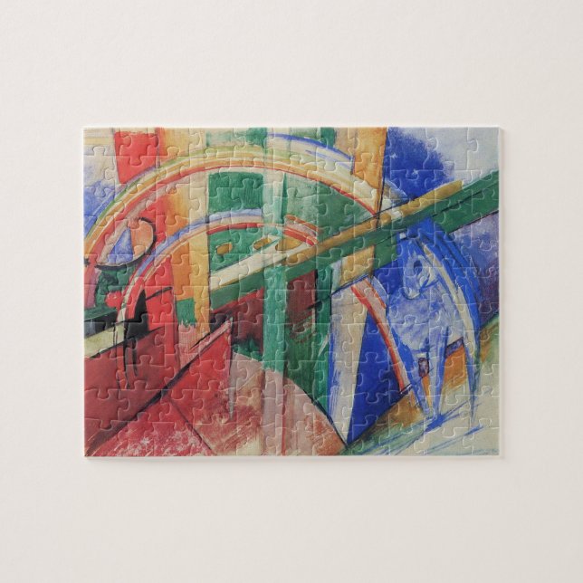 Puzzle Cheval bleu avec arc-en-ciel par Franz Marc (Horizontal)
