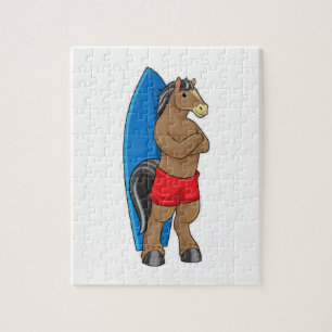 Puzzle Cheval comme Surfer avec Surfboard